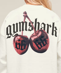 Cherry Graphic Oversized Sweatshirt Soft White