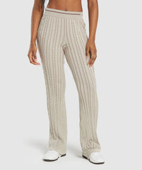 Rest Day Cable Knit Pants Brown