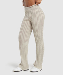 Rest Day Cable Knit Pants Brown