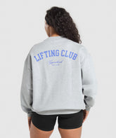 Lifting Club Oversized Sweatshirt Light Grey Core Marl