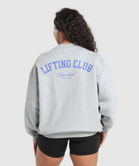 Lifting Club Oversized Sweatshirt Light Grey Core Marl