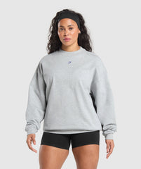 Lifting Club Oversized Sweatshirt Light Grey Core Marl