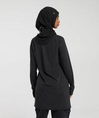 Long Line Long Sleeve Top Black