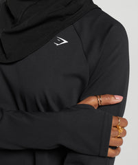 Long Line Long Sleeve Top Black