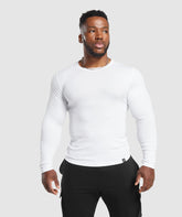 Ribbed Long Sleeve T-Shirt White