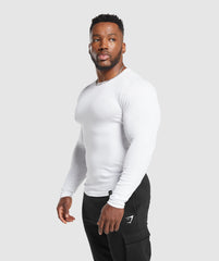 Ribbed Long Sleeve T-Shirt White
