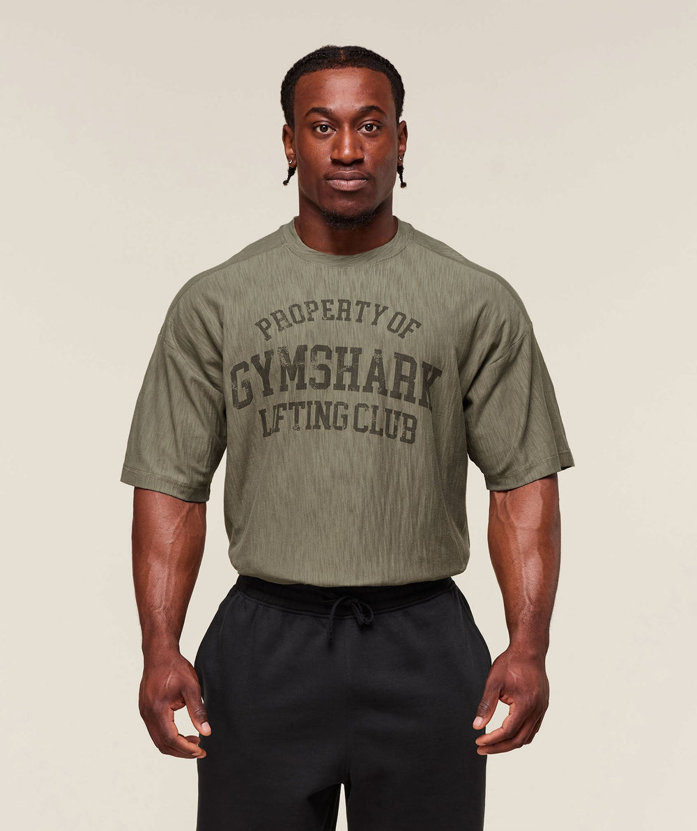 Lightweight Slub Textured T-Shirt Utility Green
