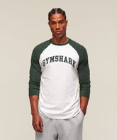 GSLC Raglan 3/4 Sleeve T-Shirt Soft White/Trail Green