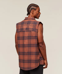 Check Sleeveless Shirt Canyon Brown