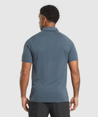 Seamless Polo Shirt Titanium Blue