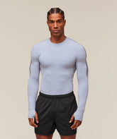 everywear Warp Knit Long Sleeve T-Shirt Pale Blue