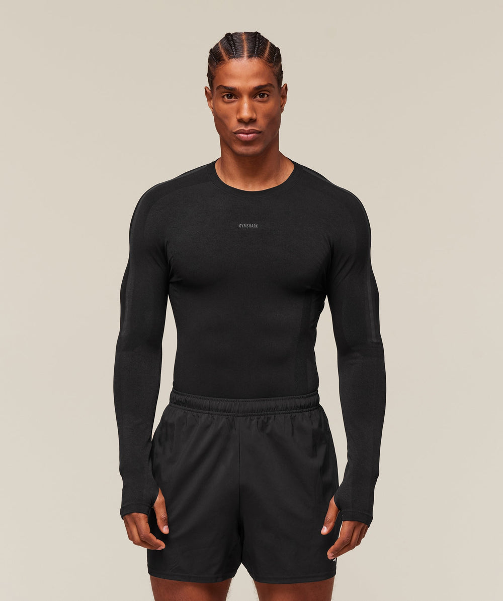 everywear Warp Knit Long Sleeve T-Shirt Black