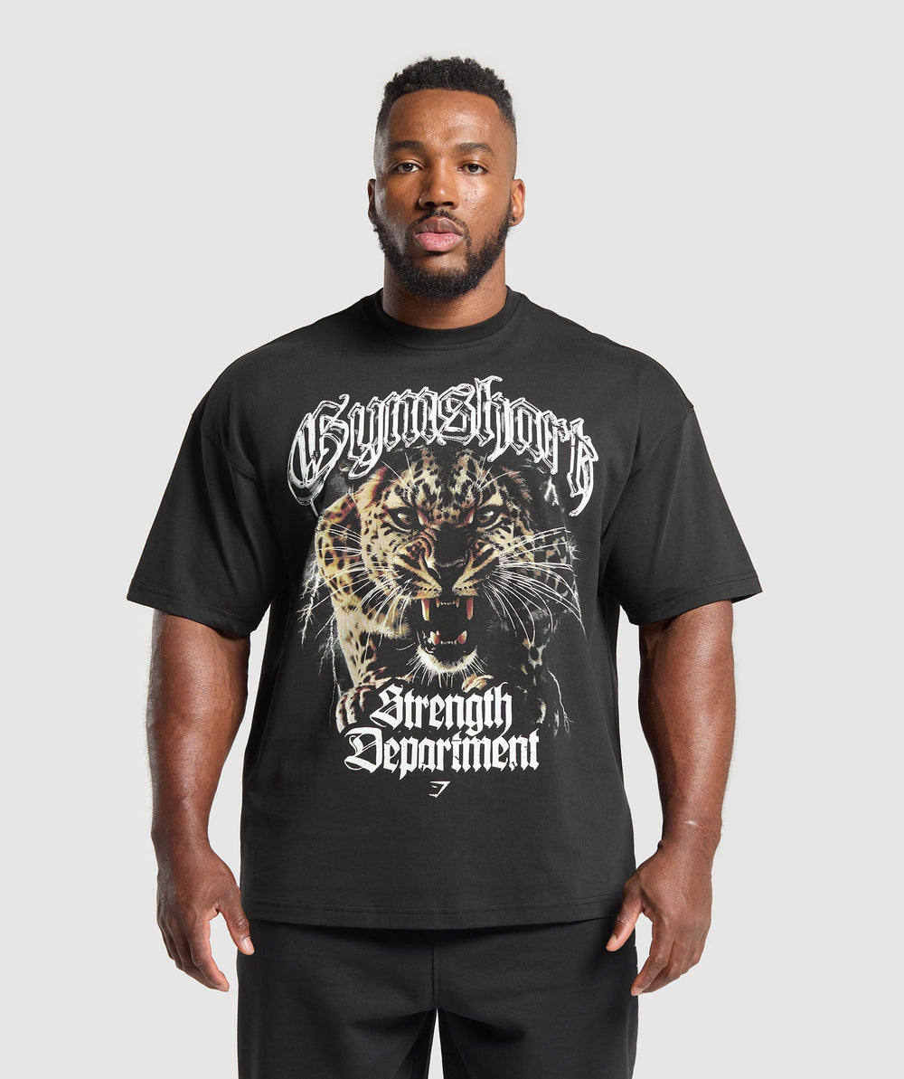 Strength Department Animal Oversized T-Shirt Black