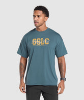 Script Graphic T-Shirt Cargo Blue