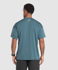 Script Graphic T-Shirt Cargo Blue