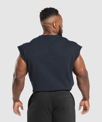Graphic Cut Off T-Shirt Heavy Blue