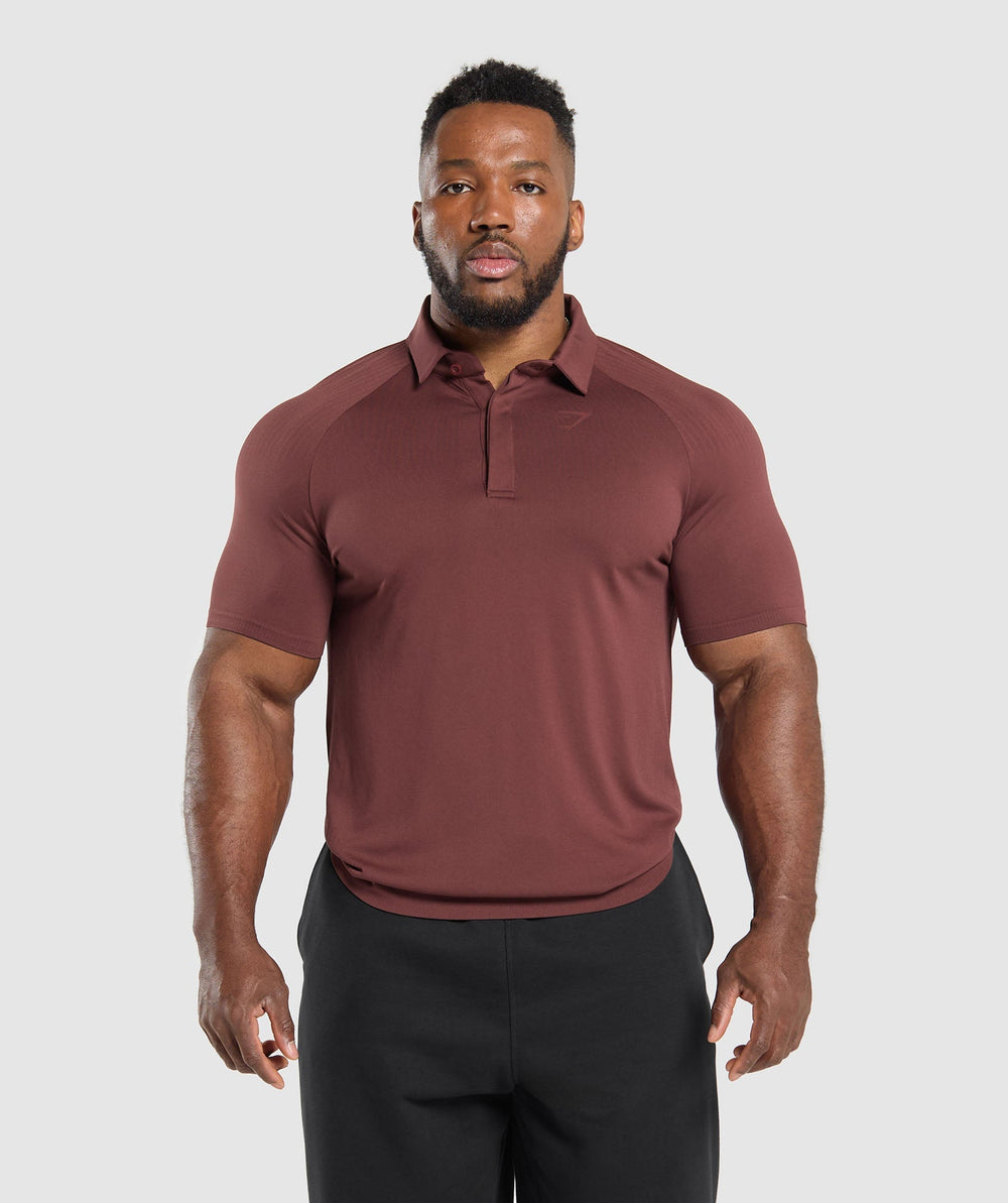 Seamless Polo Shirt Burgundy Brown