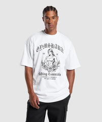 Hispanic Inspired Oversized Graphic T-Shirt White