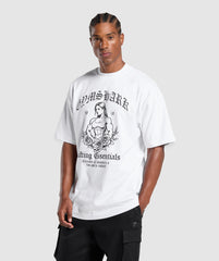 Hispanic Inspired Oversized Graphic T-Shirt White