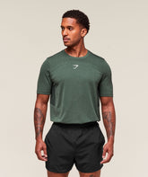 Lightweight Seamless T-Shirt Chalk Green/Base Green