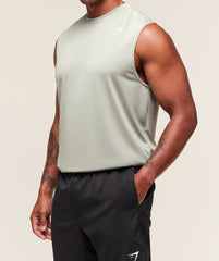 Oversized Performance Tank Stone Grey