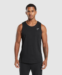Crest Cotton Tank Black