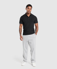 Waffle Polo Shirt Black