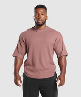 Waffle Oversized T-Shirt Brick Brown