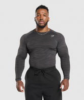 Geo Animal Seamless Long Sleeve T-Shirt Onyx Grey/Black