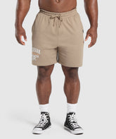 Trophy Graphic Shorts Cement Brown