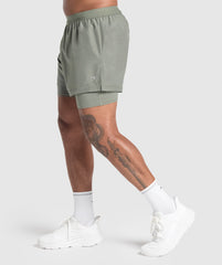Running 2 in 1 Shorts Unit Green