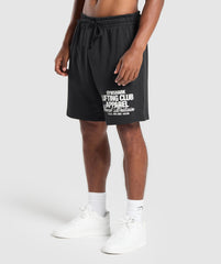 Lifting Club Apparel Graphic Shorts Black