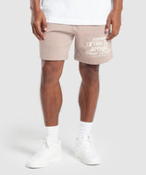Lifting Club Apparel Graphic Shorts Stone Pink