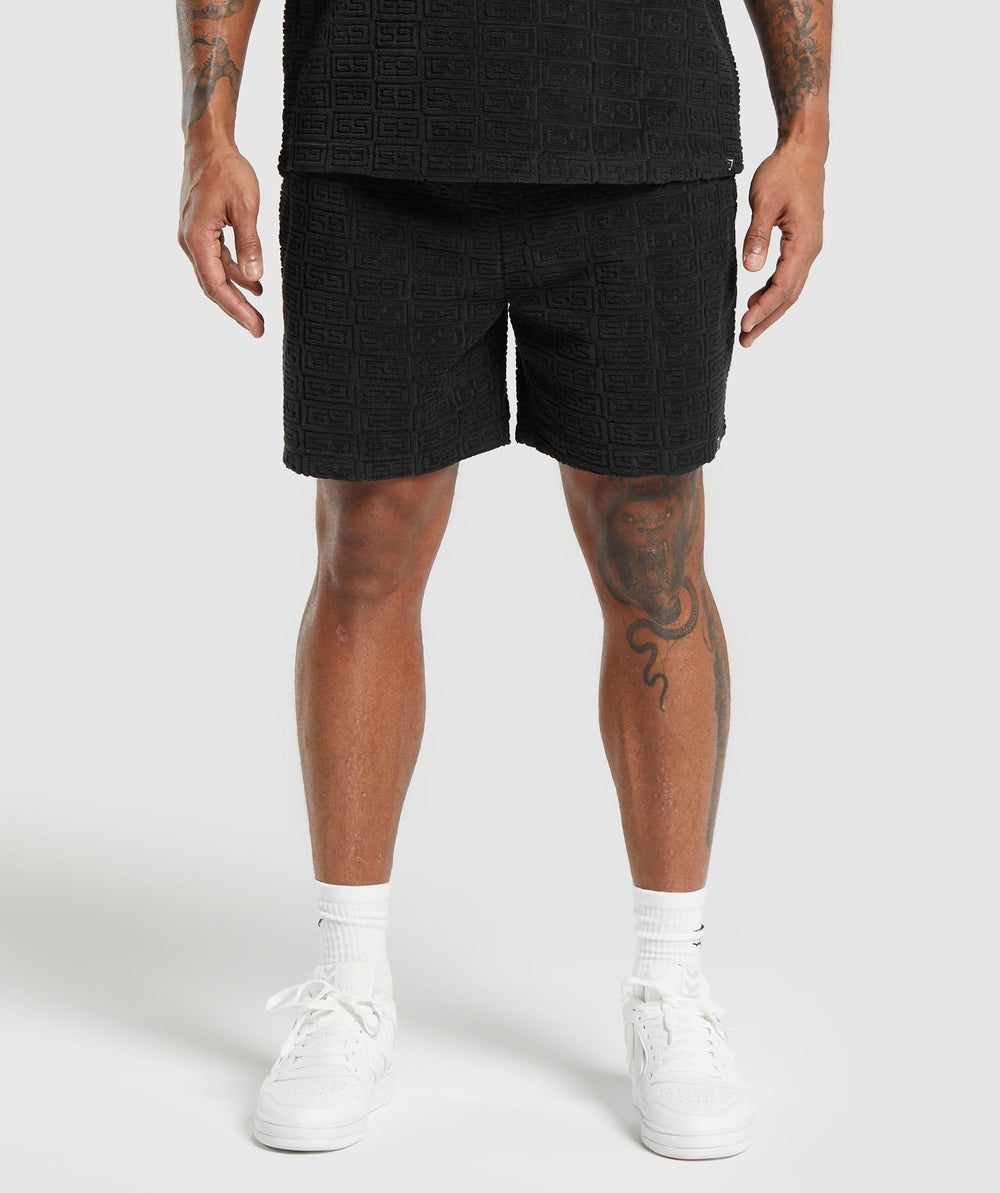 Towelling 7" Shorts Black