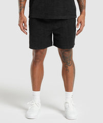 Towelling 7" Shorts Black