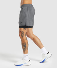 Sport 5" 2 in 1 Shorts Dark Grey/Black