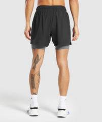 Sport 5" 2 in 1 Shorts Black/Dark Grey