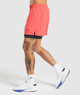Sport 5" 2 in 1 Shorts Tropical Pink/Black