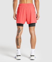 Sport 5" 2 in 1 Shorts Tropical Pink/Black