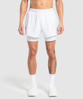 Running 2 in 1 Shorts White