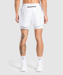 Running 2 in 1 Shorts White