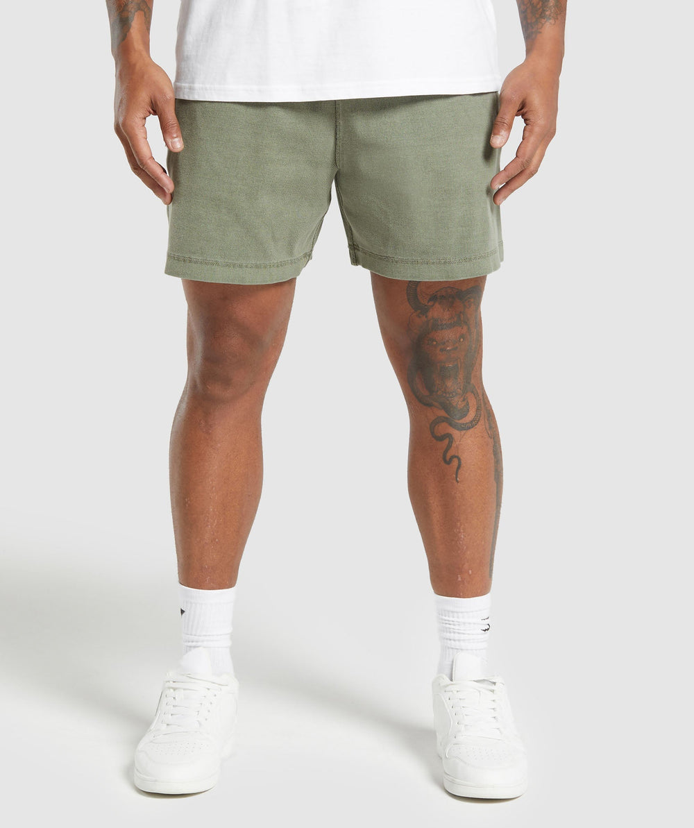 Heavyweight Ribbed Shorts Unit Green