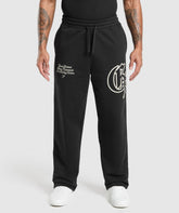 Varsity Straight Leg Joggers Black