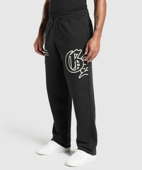 Varsity Straight Leg Joggers Black