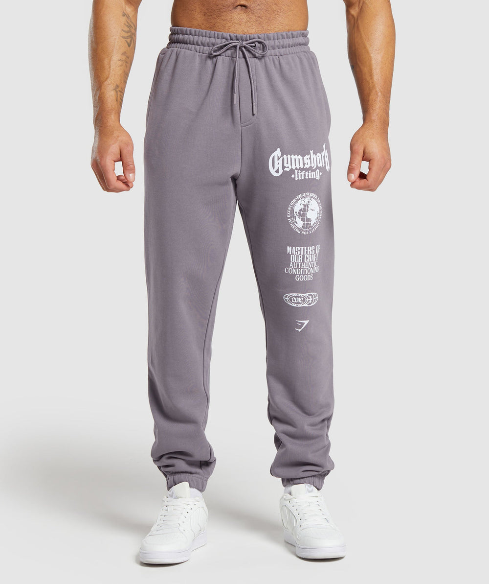 Global Lifting Oversized Essential Joggers Fog Purple