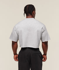 Legacy Cropped Short Sleeve Crew Light Grey Core Marl