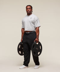 Legacy Cropped Short Sleeve Crew Light Grey Core Marl