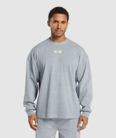 Heavyweight Rib Crew Denim Grey
