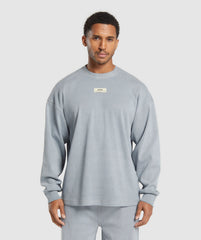 Heavyweight Rib Crew Denim Grey