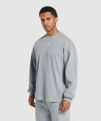 Heavyweight Rib Crew Denim Grey